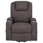 Louie Chenille Upholstered Power Lift Massage Chair Brown