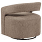 Westhill Boucle Upholstered Swivel Accent Chair Rocky Road