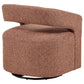 Westhill Boucle Upholstered Swivel Accent Chair Berry