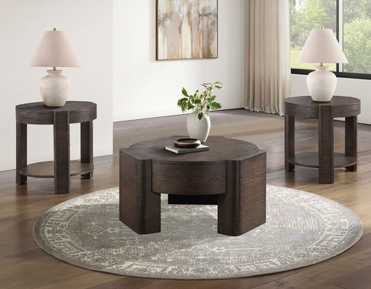 Salina Round Castered 3-Piece Table Set