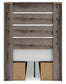 Graystorm Twin Panel Bed with Storage with Mirrored Dresser and Nightstand