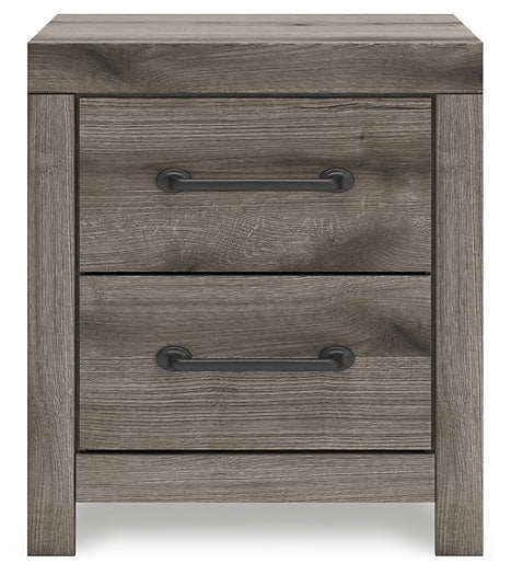 Graystorm Twin Panel Bed with Storage with Mirrored Dresser and Nightstand