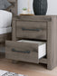 Graystorm Twin Panel Bed with Storage with Mirrored Dresser and Nightstand