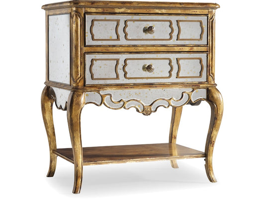 Hooker Furniture Bedroom Sanctuary Mirrored Leg Nightstand-Bling