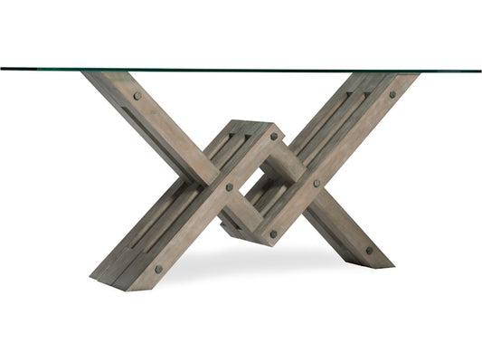 Hooker Furniture Living Room Affinity Glass Top Accent Console