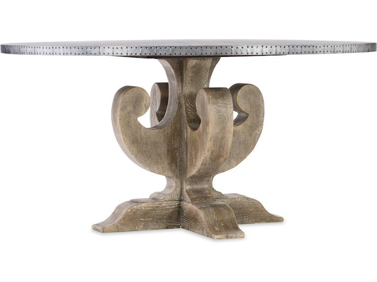 Hooker Furniture Casual Dining Boheme Ascension 60in Zinc Round Dining Table