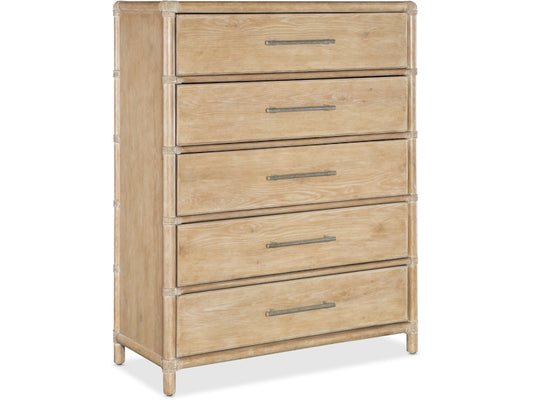 Hooker Furniture Bedroom Retreat Pole Rattan Five-Drawer Chest