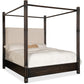 Hooker Furniture Bedroom Retreat Pole Rattan Cal King Upholstered Poster Bed w/Canopy