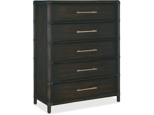 Hooker Furniture Bedroom Retreat Pole Rattan Five-Drawer Chest
