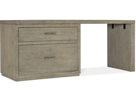 Hooker Furniture Home Office Linville Falls Desk - 72in Top-Lateral File and Leg