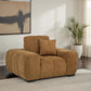 Octavia Fabric Upholstered Track Arm Accent Chair Amber