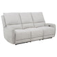 Sylmar Chenille Upholstered Power Reclining Sofa Dove Grey