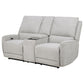 Sylmar Chenille Upholstered Power Reclining Loveseat Dove Grey