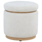 Remuda Boucle Upholstered Round Storage Ottoman Ivory