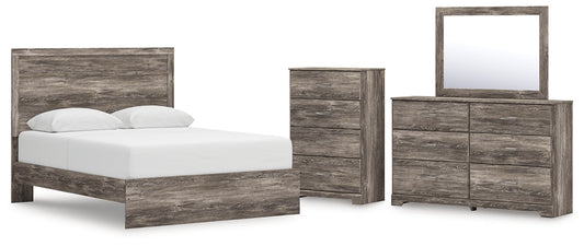 Ralinksi Queen Panel Bed with Mirrored Dresser and Chest