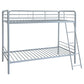 Carson Metal Twin Over Twin Bunk Bed Glossy Silver