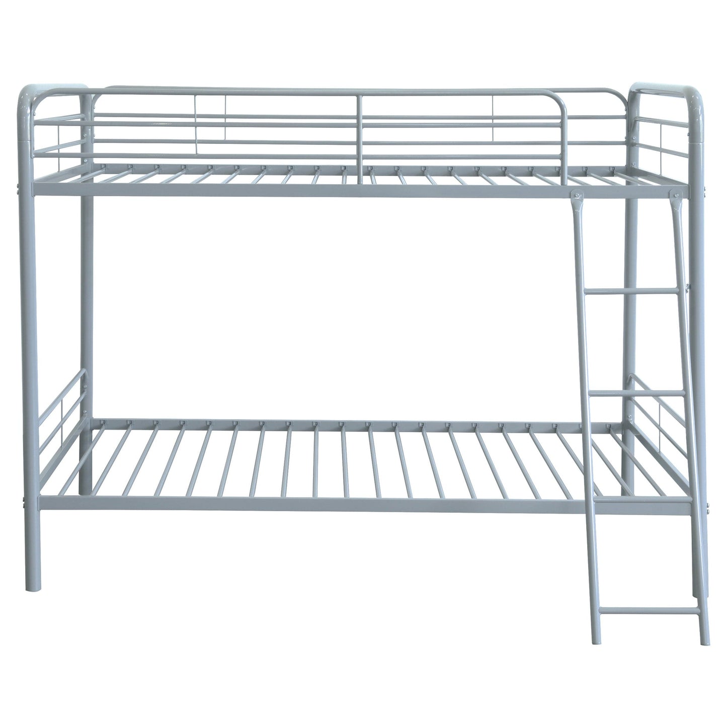 Carson Metal Twin Over Twin Bunk Bed Glossy Silver