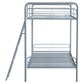 Carson Metal Twin Over Twin Bunk Bed Glossy Silver