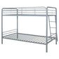 Carson Metal Twin Over Twin Bunk Bed Glossy Silver