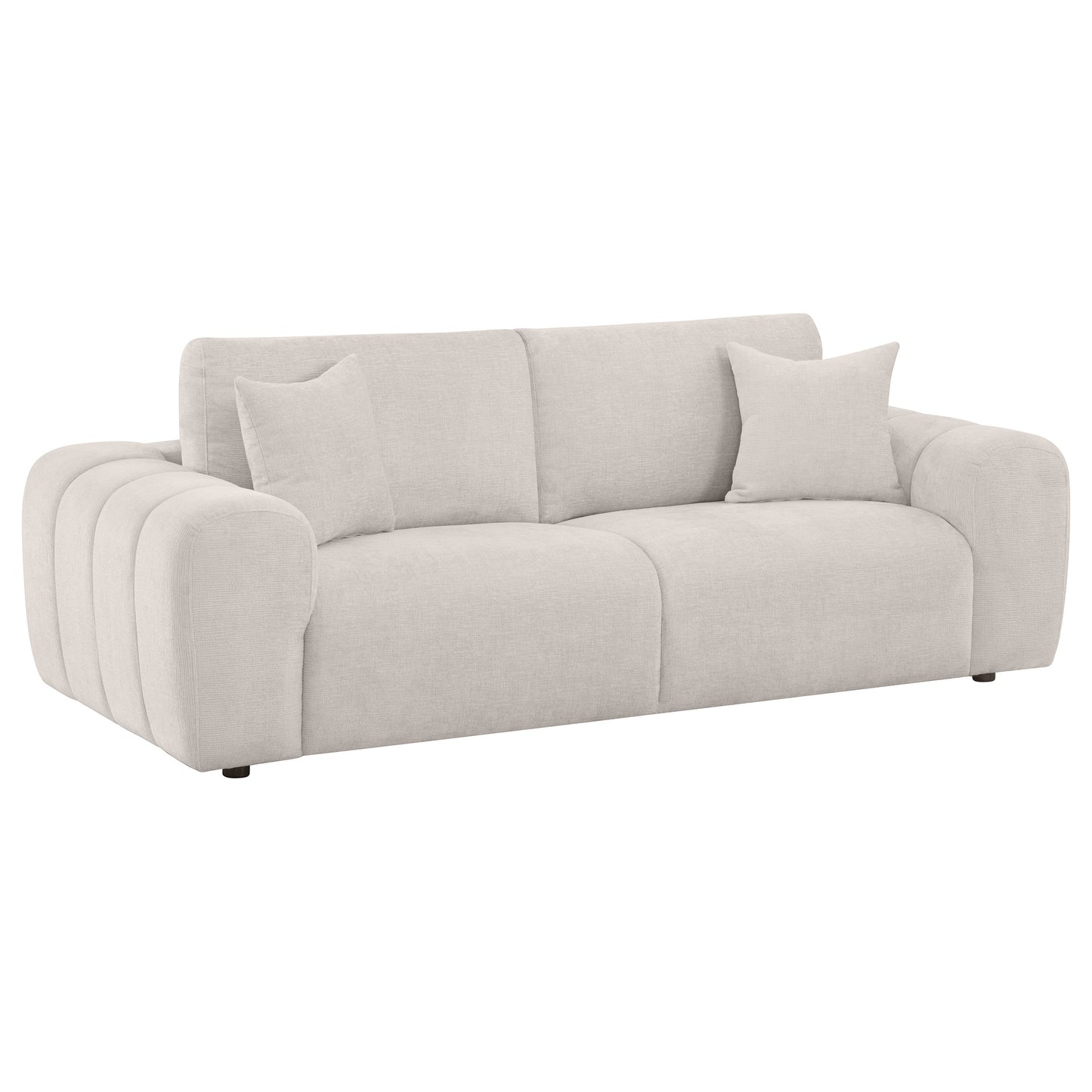Burnett 4-piece Chenille Upholstered Sofa Set Ivory