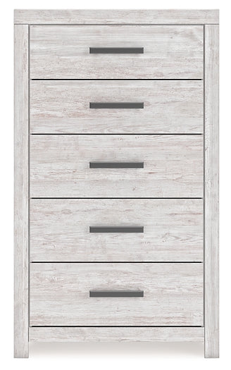 Cayboni Queen Panel Bed with Mirrored Dresser, Chest and Nightstand