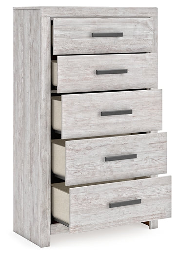 Cayboni Twin Panel Bed with Mirrored Dresser, Chest and Nightstand