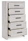 Cayboni Twin Panel Bed with Mirrored Dresser, Chest and Nightstand