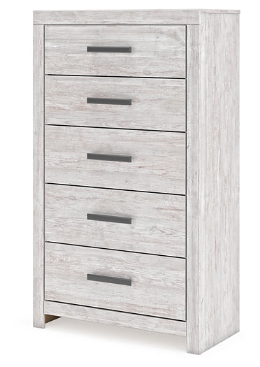 Cayboni Twin Panel Bed with Mirrored Dresser, Chest and Nightstand