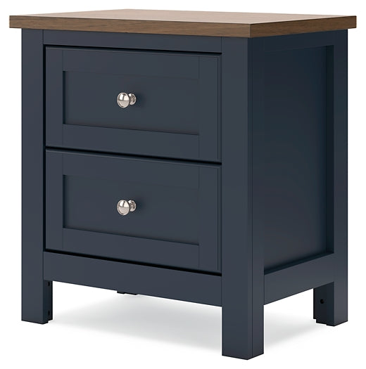Landocken Queen Panel Headboard with Mirrored Dresser, Chest and Nightstand