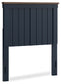 Landocken Twin Panel Headboard with Mirrored Dresser and Chest
