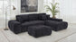 Octavia Fabric Rectangular Upholstered Ottoman Black