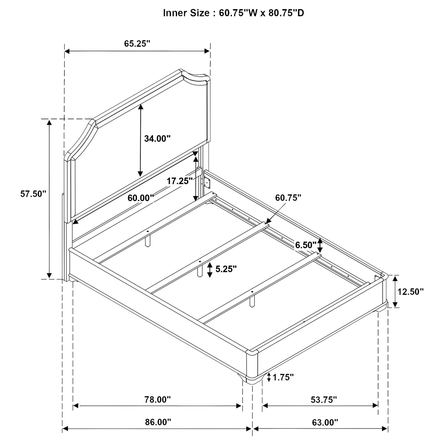 Garland 58-inch Queen Panel Bed Cream and Brown Cherry