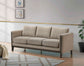 Islington Fabric Upholstered Panel Arm Sofa Taupe