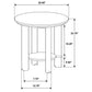 Ottowa 22-Inch Round Wood Side End Table with Shelf Brown