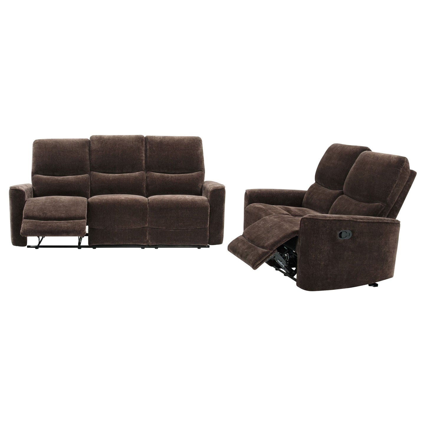 Navarro 2-piece Upholstered Reclining Sofa Set Dark Brown