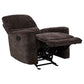 Navarro Chenille Upholstered Glider Recliner Dark Brown