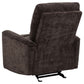 Navarro Chenille Upholstered Glider Recliner Dark Brown