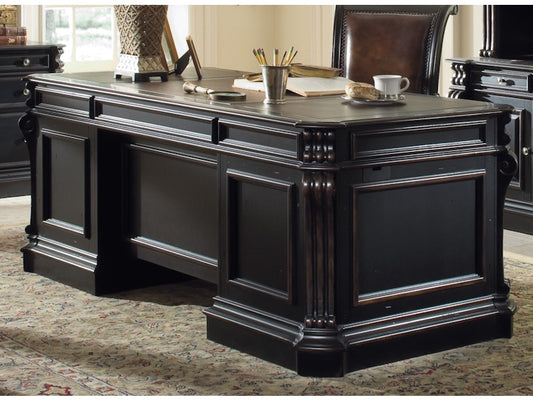 Hooker Furniture Home Office Telluride 76'' Executive Desk w/Wood Panels
