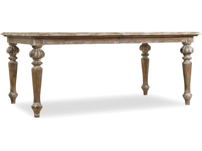 Hooker Furniture Casual Dining Chatelet Rectangle Leg Dining Table with Two 18'' Leaves