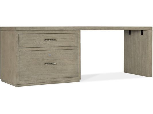 Hooker Furniture Home Office Linville Falls Desk - 84in Top-Lateral File and Leg