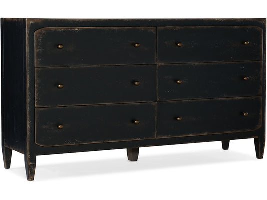 Hooker Furniture Bedroom Ciao Bella Six-Drawer Dresser- Black