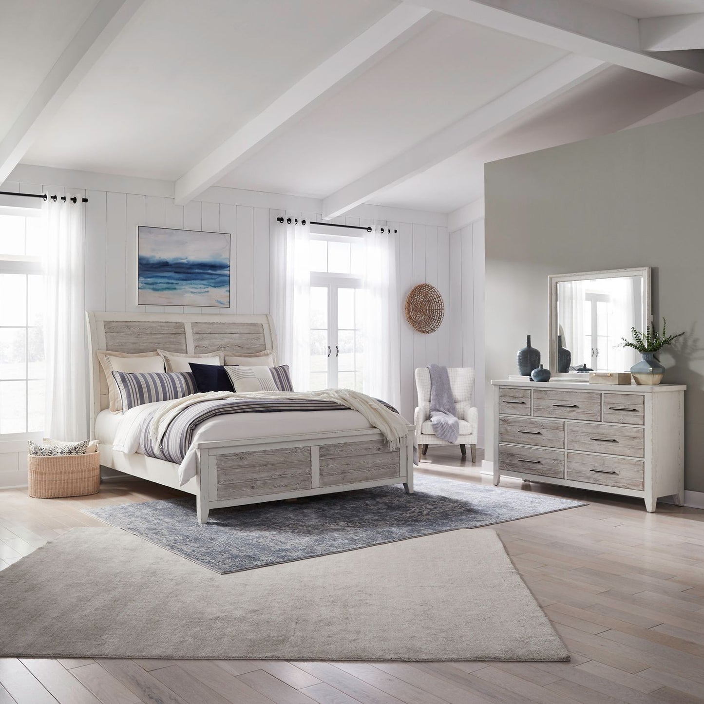 Backroads - King Sleigh Bed, Dresser & Mirror