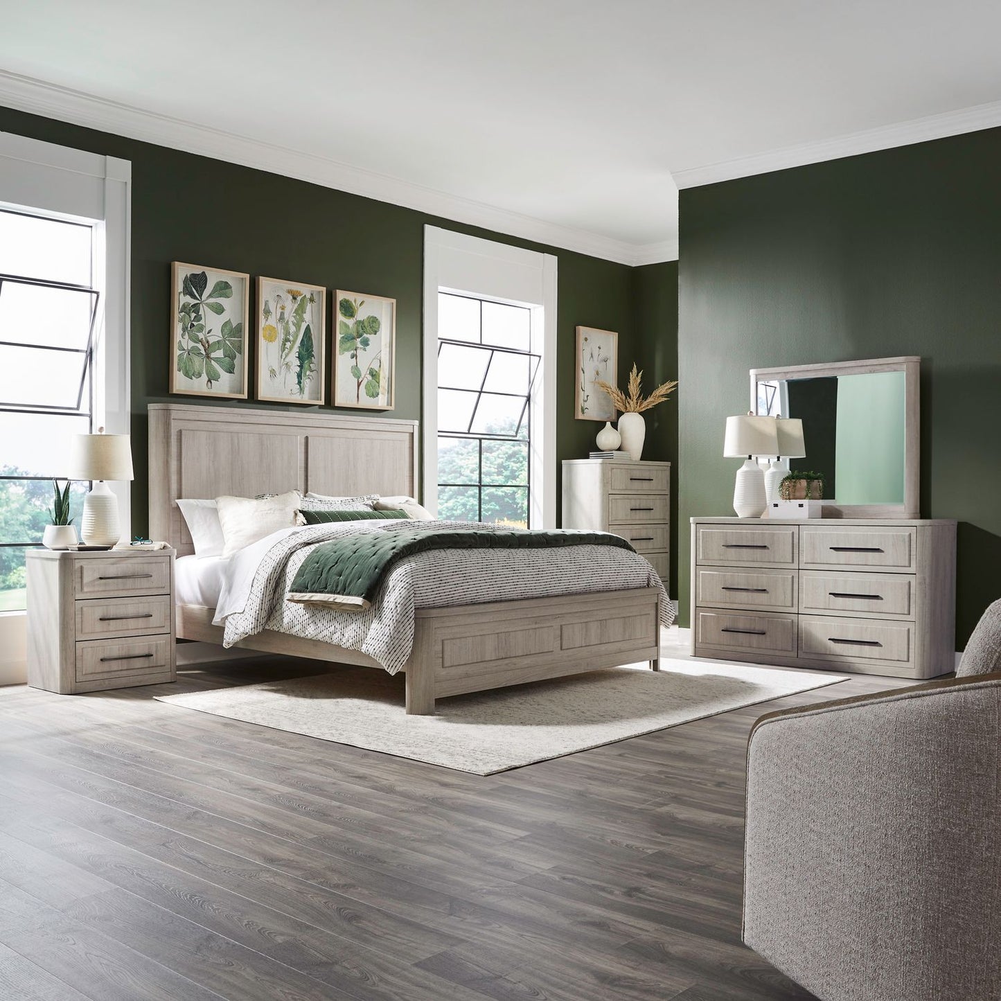 Modern Play - Queen Panel Bed, Dresser & Mirror, Chest, Night Stand