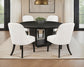 Leandro 5-piece Round Dining Table Set Burnished Black