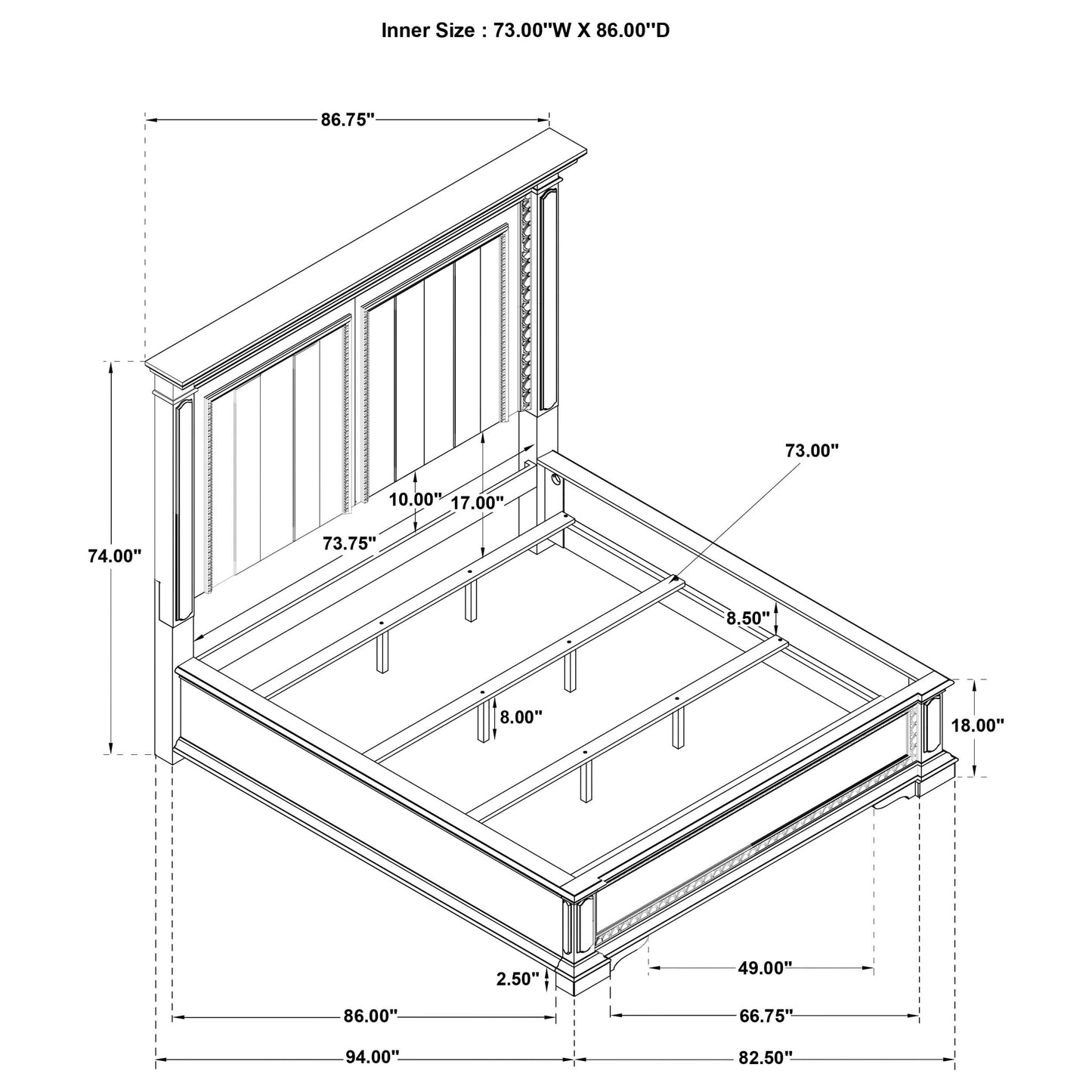 McKinney 5-piece California King Bedroom Set Vintage White