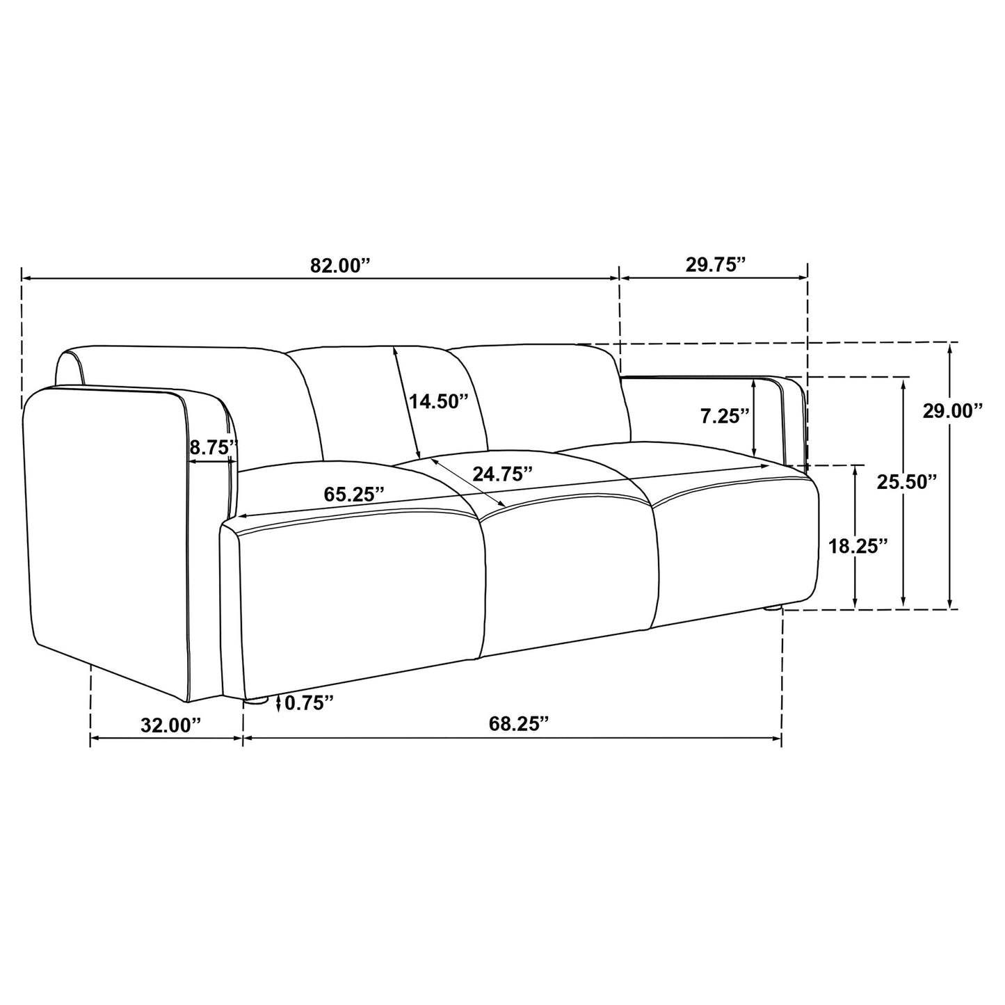 Dorset 2-piece Upholstered Round Track Arm Sofa Set White