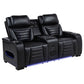 Zuma 2-piece Faux Leather Dual Power LED Sofa Set Black