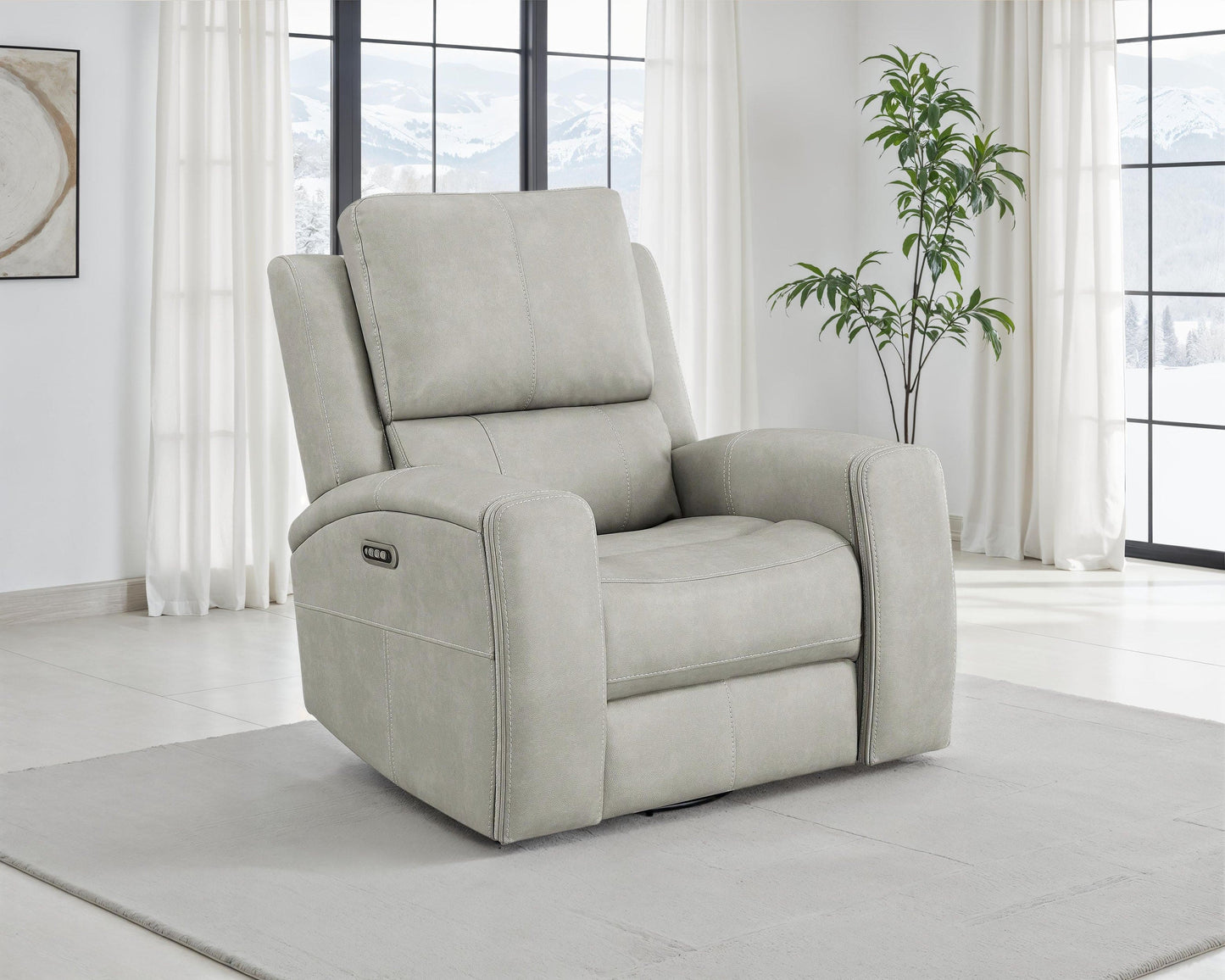 Brickston Triple Power Swivel Glider Recliner Grey