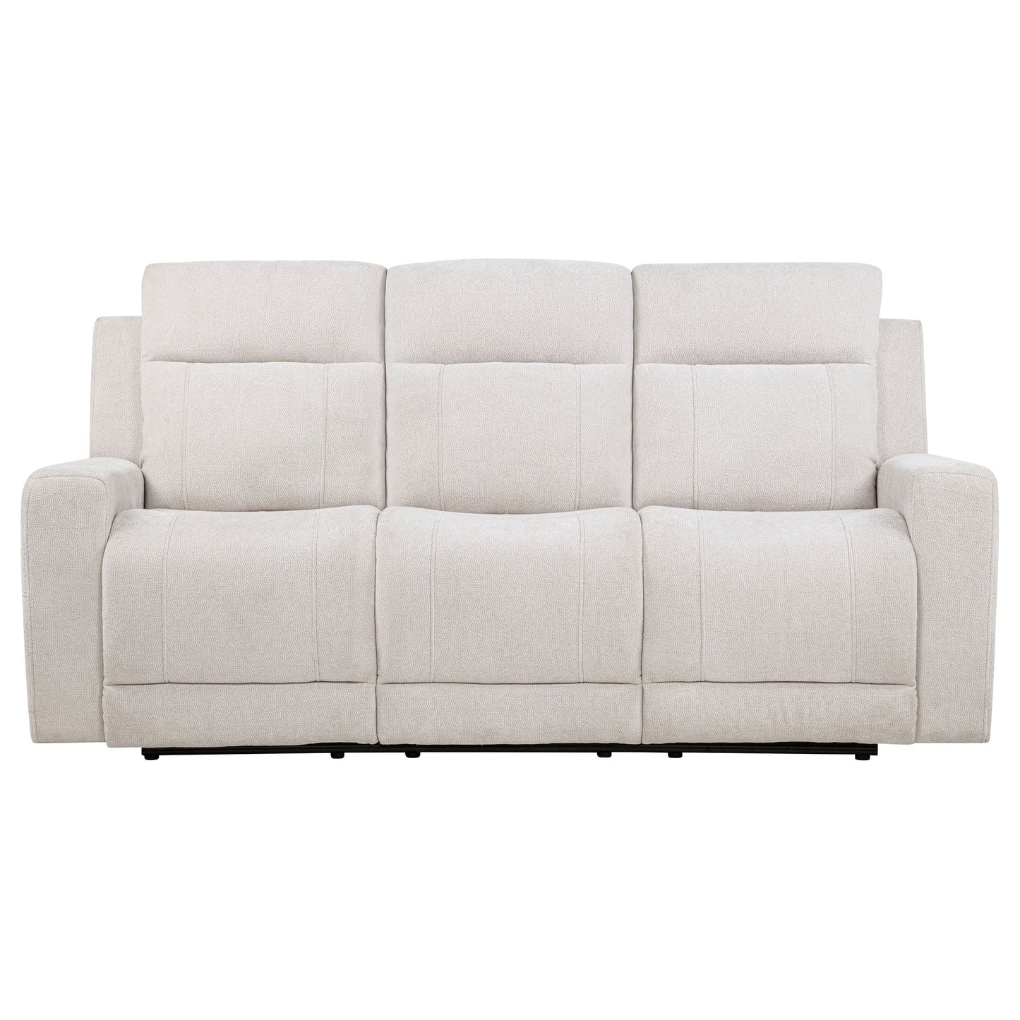 Kennett Chenille Upholstered Power Reclining Sofa Ivory