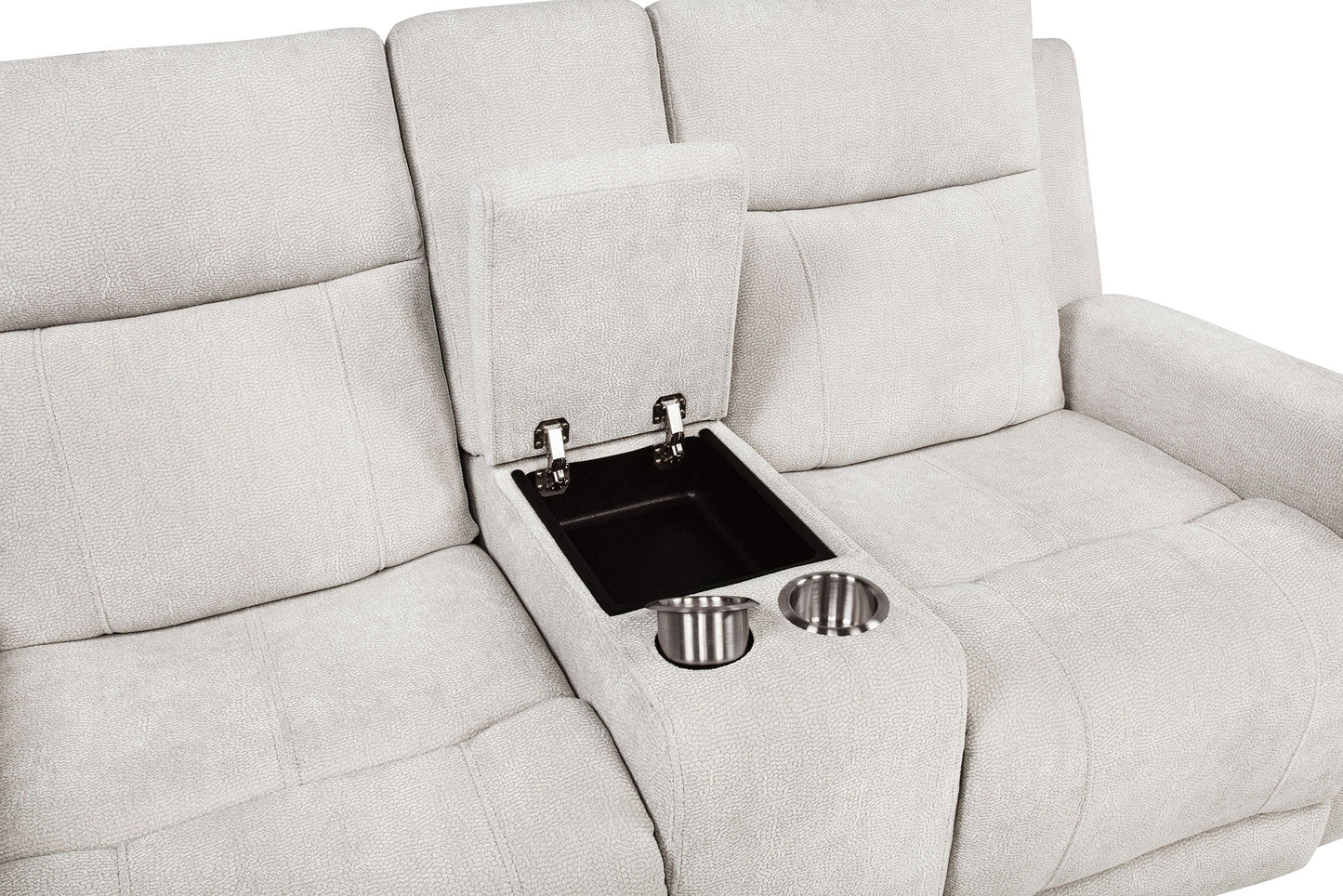 Kennett Chenille Upholstered Power Reclining Loveseat Ivory